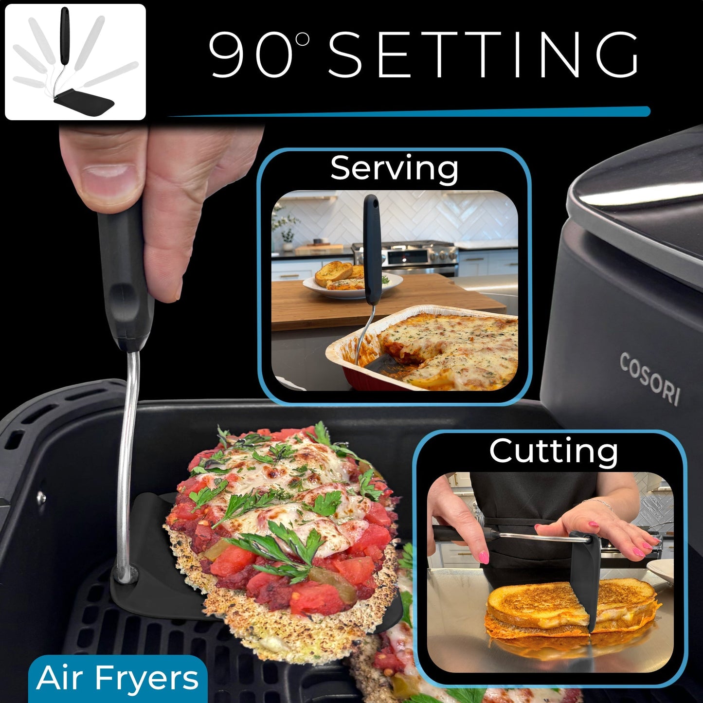 Adjustable Spatula—The spatula that adjusts to your pan — instead of making your wrist adjust to it.