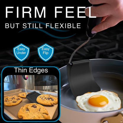 Adjustable Spatula—The spatula that adjusts to your pan — instead of making your wrist adjust to it.