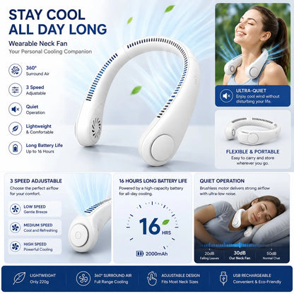 360° Portable Neck Fan