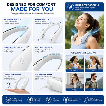 360° Portable Neck Fan