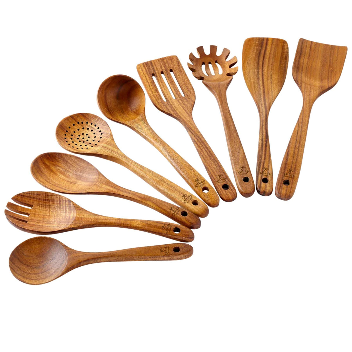 The TeakWood QRAVION™ | Premium Non-Toxic Utensil Set Teak Wood Utensils