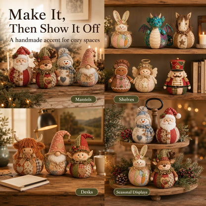 🎄 Save 50% | Christmas Patchwork Doll Sewing Kit – A Cosy Craft for Quiet Moments