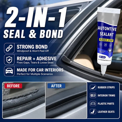 ⭐🚗50% OFF NOW! Car Door Rubber Sealant Adhesive – 2‐In‐1 Seal & Bond Automotive Repair Glue, Fixes Rubber Strip Gaps