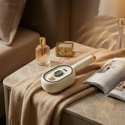 Relieving scalp stress with the smart misting air cushion hairbrush at home