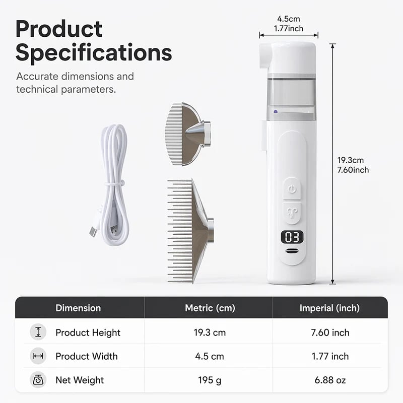 🔥Electric Pet Grooming Comb🐕Keep your furry friends away from mites, fleas and tangled fur!