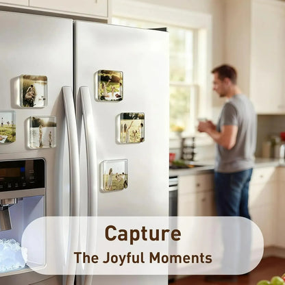 🎞️✂️ 10-Pack 2" Clear Acrylic Fridge Magnets – DIY Photo Frames with 3D Effect