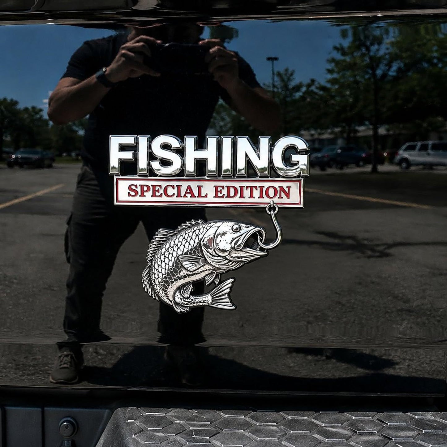 🎣 Fishing Special Edition Premium 3D Metal Vehicle Emblem Badge