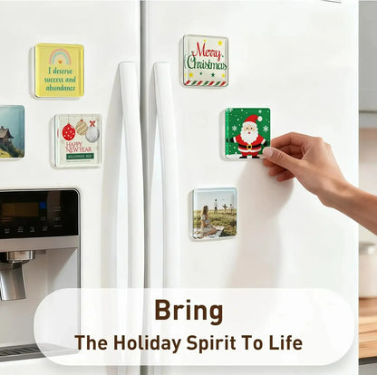 🎞️✂️ 10-Pack 2" Clear Acrylic Fridge Magnets – DIY Photo Frames with 3D Effect