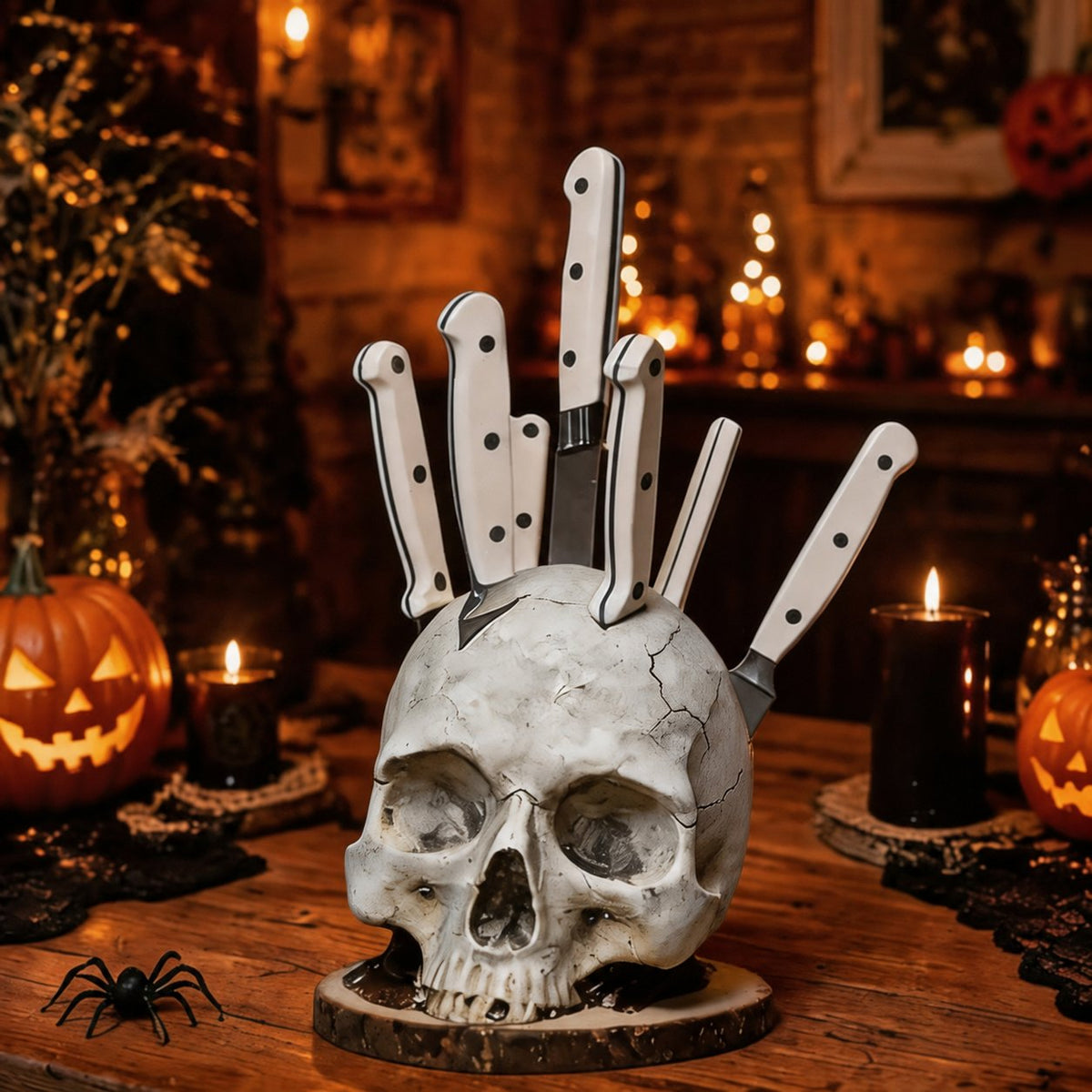 Resin Skull Knife Holder 💀🔪 A Hand-Painted Skull Sculpture That Actually Holds Your Knives