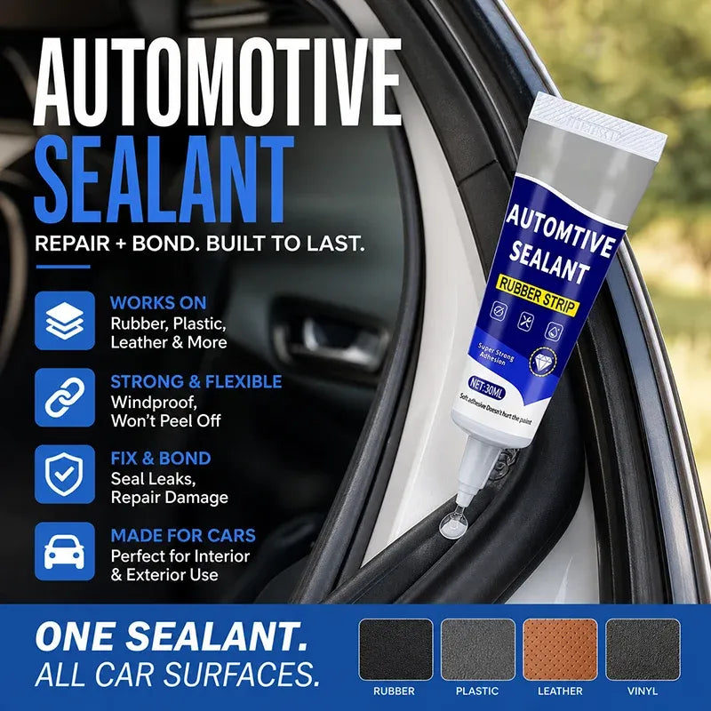 ⭐🚗50% OFF NOW! Car Door Rubber Sealant Adhesive – 2‐In‐1 Seal & Bond Automotive Repair Glue, Fixes Rubber Strip Gaps