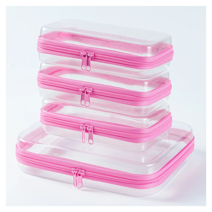 📦Rigid transparent zippered multi-functional storage box