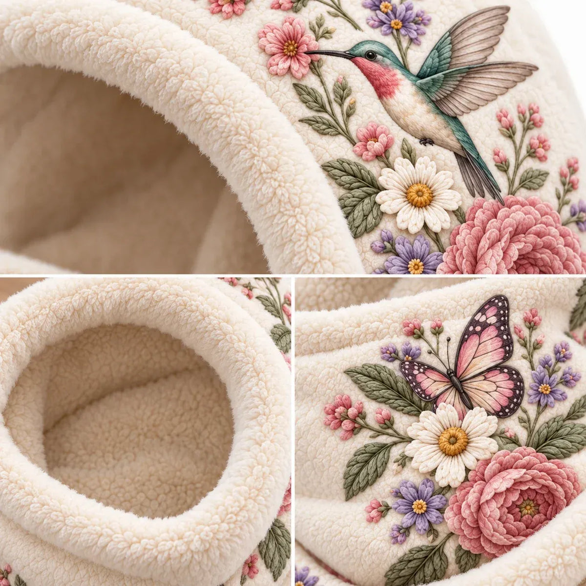 TopSpire®🌸 Women’s Floral 3-in-1 Winter Hood – Fleece-Lined Hat, Face Cover & Neck Warmer