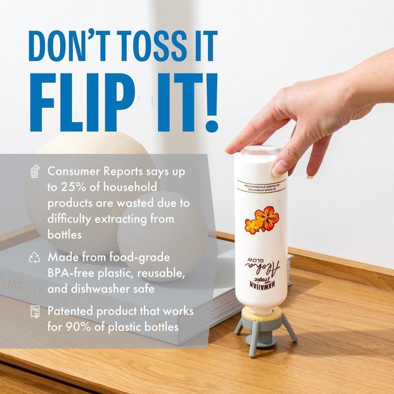 ✅ Flip & Flow! Bottle Emptying Caps 💧 - Comes with Adapters for Any Screw Cap Size 🎯