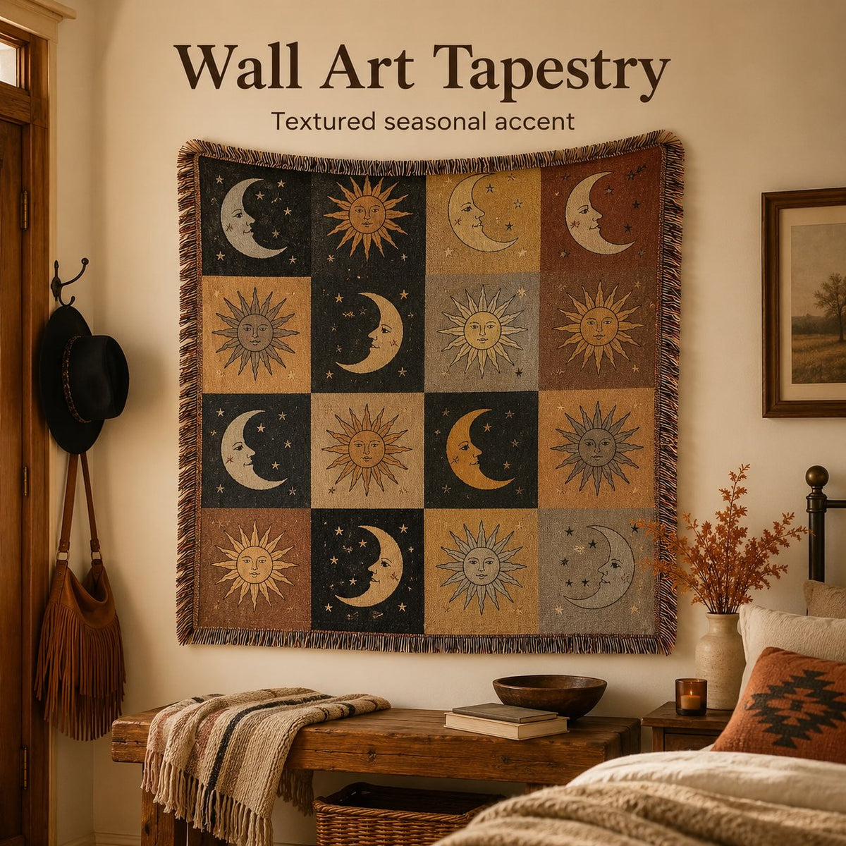 🎃✨Halloween Patchwork Woven Throw Blanket with Tassels