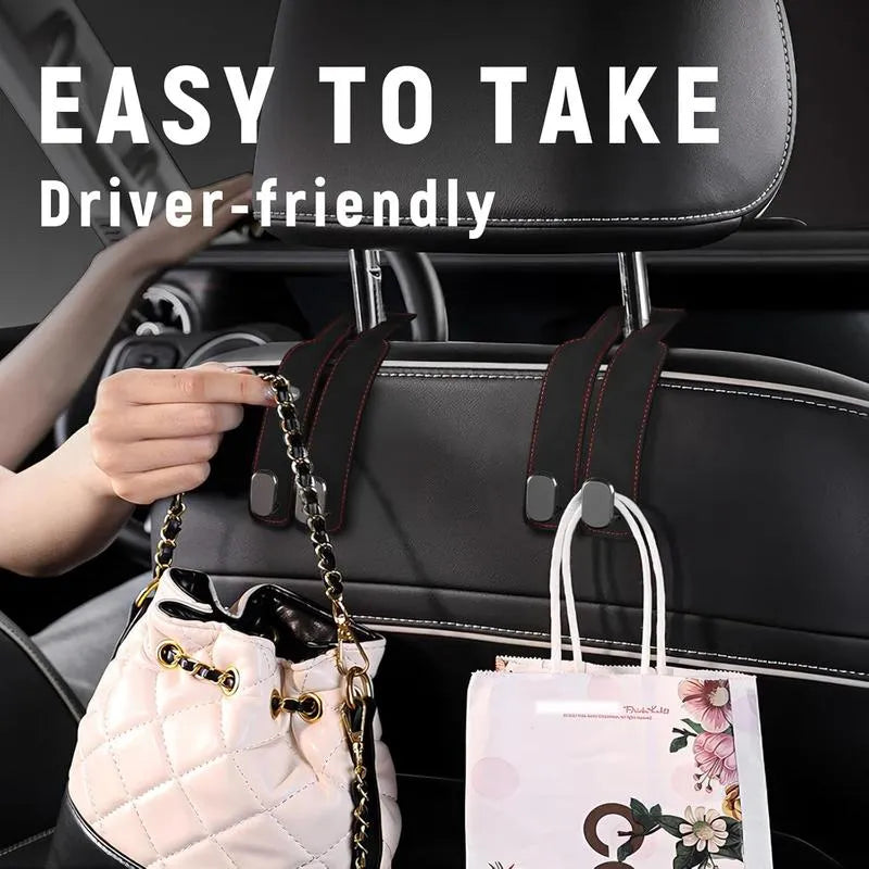 🔥🚗 4 Pack Car Seat Back Storage Hooks 💥 Double Hook Holder for Convenient Storage