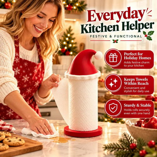 🎄 Festive Santa Hat Paper Towel Holder
