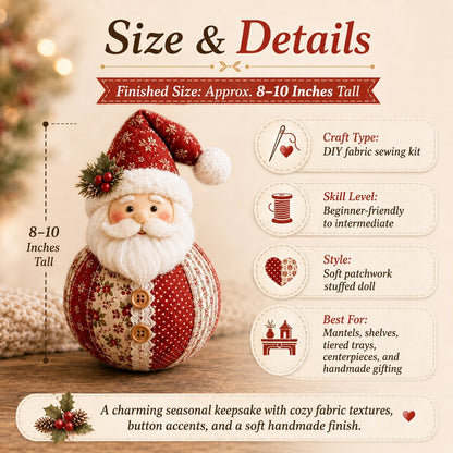 🎄 Save 50% | Christmas Patchwork Doll Sewing Kit – A Cosy Craft for Quiet Moments