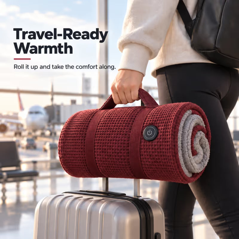 ♨️Heated Warmth Shawl – 8 Heating Zones & 3 Heat Levels